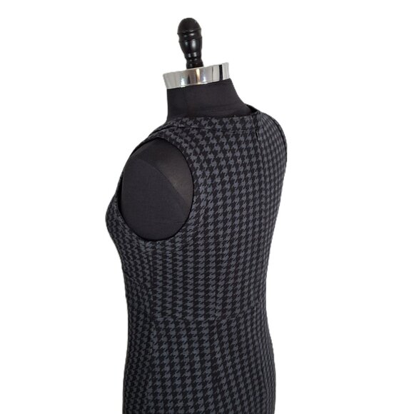 Banana Republic Sz 10 Houndstooth Soft Knit Sheath Bodycon Empire Dress - Picture 9 of 15
